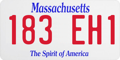 MA license plate 183EH1