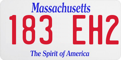 MA license plate 183EH2