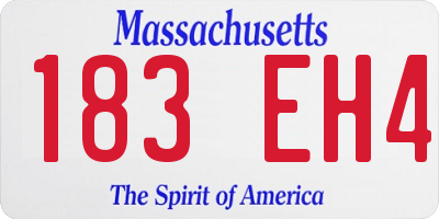 MA license plate 183EH4