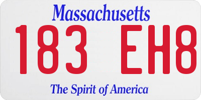MA license plate 183EH8