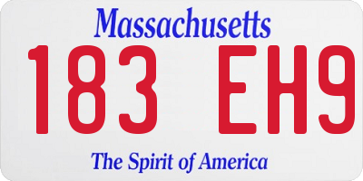 MA license plate 183EH9