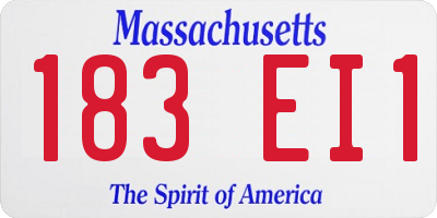 MA license plate 183EI1