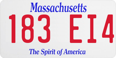 MA license plate 183EI4