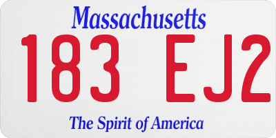 MA license plate 183EJ2