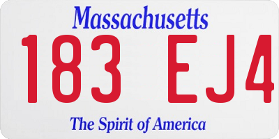 MA license plate 183EJ4