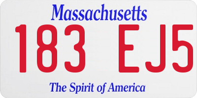 MA license plate 183EJ5
