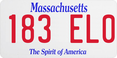MA license plate 183EL0