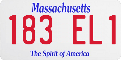 MA license plate 183EL1