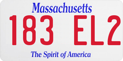 MA license plate 183EL2