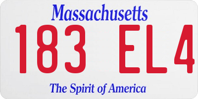 MA license plate 183EL4