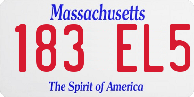 MA license plate 183EL5
