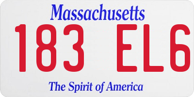 MA license plate 183EL6