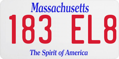 MA license plate 183EL8