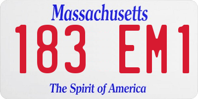 MA license plate 183EM1