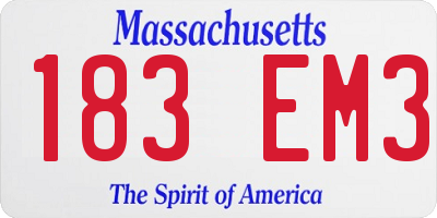 MA license plate 183EM3