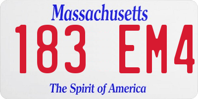 MA license plate 183EM4