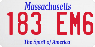 MA license plate 183EM6
