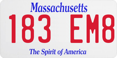 MA license plate 183EM8