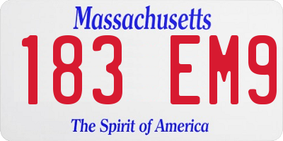 MA license plate 183EM9