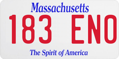 MA license plate 183EN0