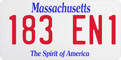 MA license plate 183EN1