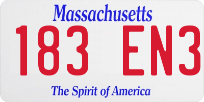 MA license plate 183EN3