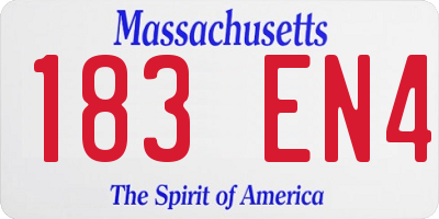 MA license plate 183EN4