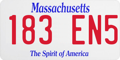MA license plate 183EN5