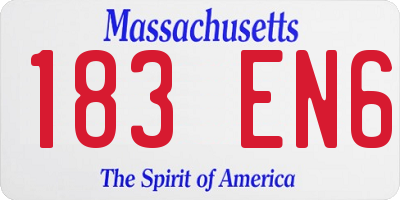 MA license plate 183EN6
