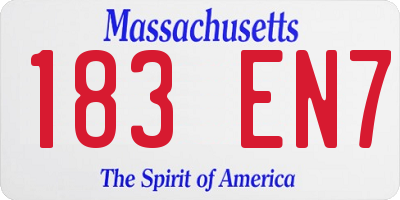 MA license plate 183EN7