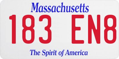 MA license plate 183EN8