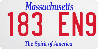 MA license plate 183EN9