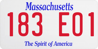 MA license plate 183EO1