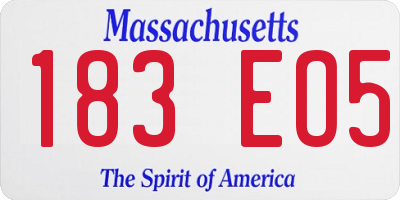 MA license plate 183EO5