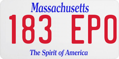 MA license plate 183EP0