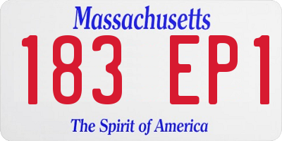 MA license plate 183EP1