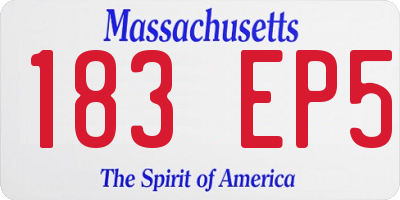 MA license plate 183EP5
