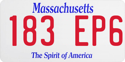 MA license plate 183EP6