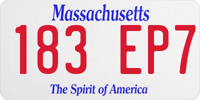 MA license plate 183EP7