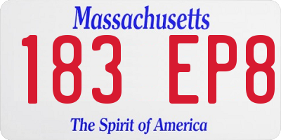 MA license plate 183EP8