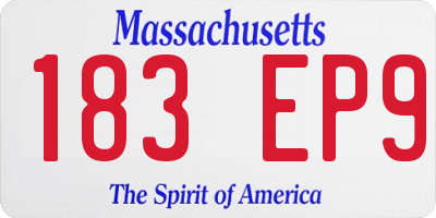 MA license plate 183EP9