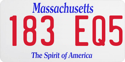 MA license plate 183EQ5