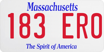 MA license plate 183ER0