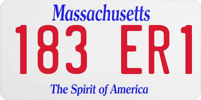 MA license plate 183ER1