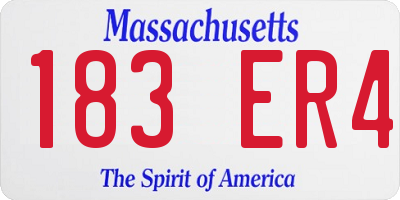 MA license plate 183ER4