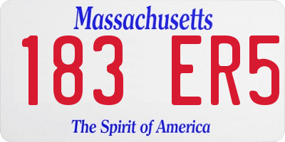 MA license plate 183ER5