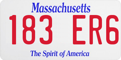 MA license plate 183ER6