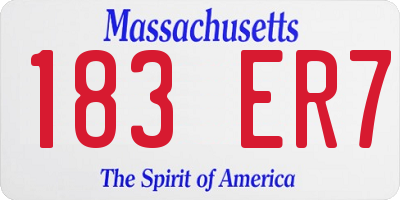 MA license plate 183ER7