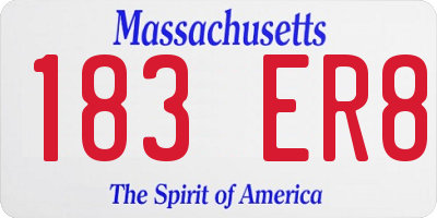MA license plate 183ER8