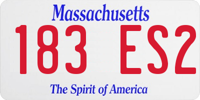 MA license plate 183ES2